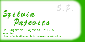 szilvia pajevits business card